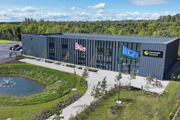 Fly-over image of Transmission dynamics digital telemetry Headquarters in Cramlington, Northumberland