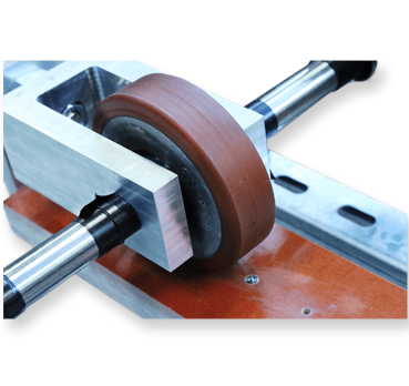 Image of Wheel Hardness Monitoring System installed on a wheel being tested