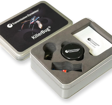 Image of the case for the Killerbug® product together with various accessories.