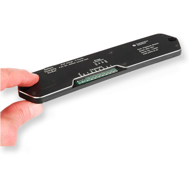 The Gear Alignment System Misalignment Detection Product being held by finger and thumb